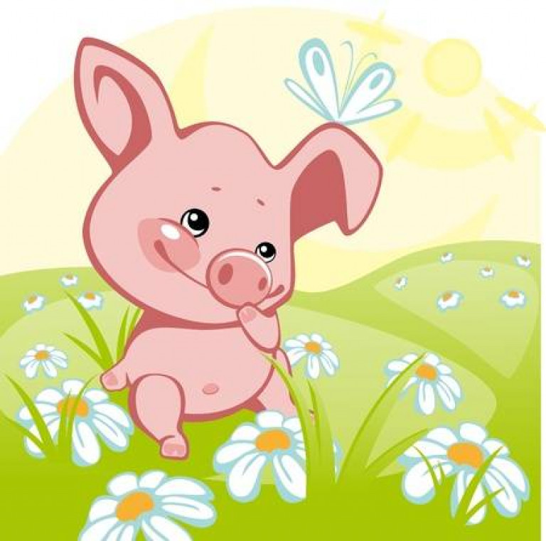 Хрюшка на лугу-про дружбу